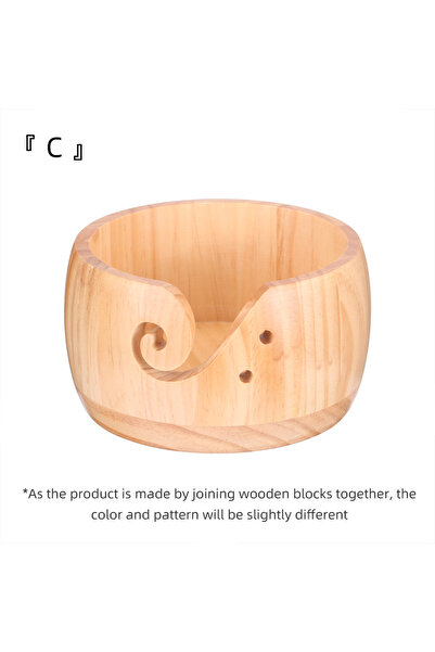 Choice C 1pc Wooden Yarn Bowl Holder - Multicolor Craftwork Storage Organizer for Knitting & Crochet, Roun.