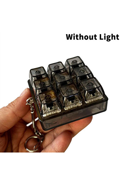 Choice A6 Stress Relief Mechanical Keyboard Tester Gift; LED Fidget Keychain with 4/9 Buttons
