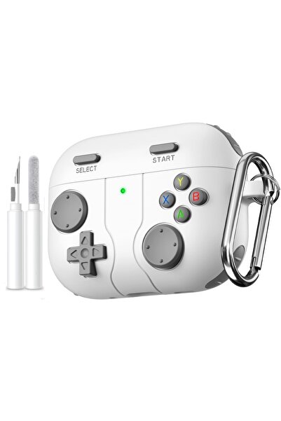 Choice حافظة لجهاز AirPods Pro 3 باللون الأبيض مع قلم من السيليكون الناعم لجه...