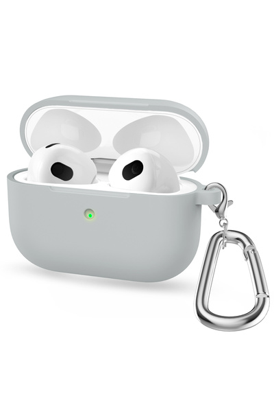 Choice غطاء رمادي فاتح لسماعات AirPods الجيل الثالث، ملحقات سماعات الأذن اللاسلكية بتقنية البلوتوث لسماعات AirPods 3 A