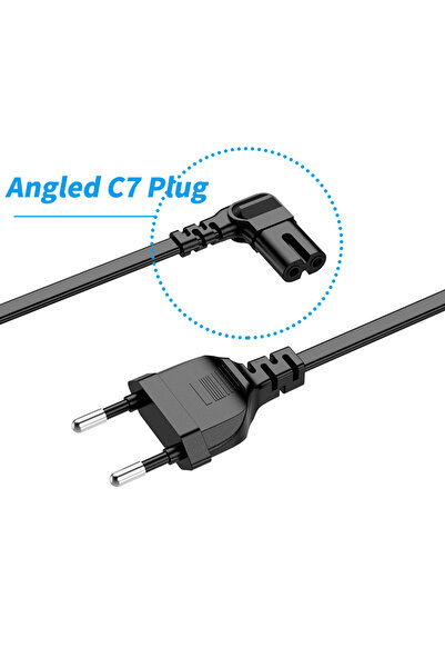 Choice سلك طاقة تلفزيون بزاوية 5 أمتار، قابس الاتحاد الأوروبي، قابس التيار ال...