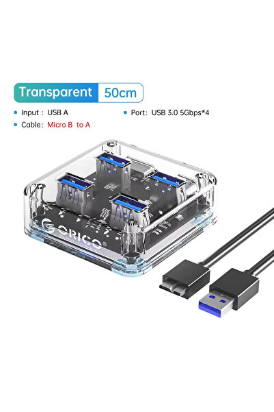 Orico موزع موزع USB 3.2 متعدد المنافذ 5 جيجابت في الثانية Micro B 50CM متعدد ...