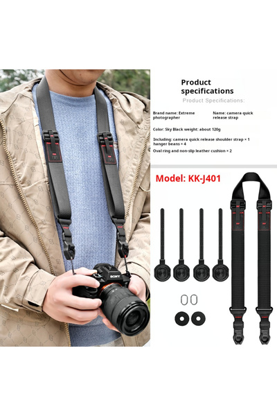 Choice حزام كاميرا KK-J401 مناسب لكاميرات كانون ونيكون وفوجي ولايكا وحزام كتف سريع الفك XS20 وXM5 وZFC