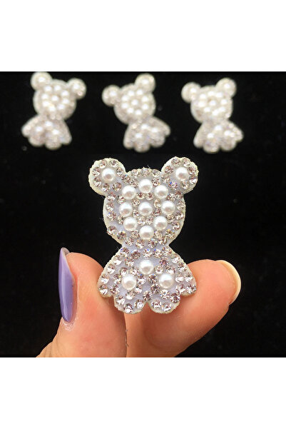 Choice 15 قطعة من رقعة أحجار الراين البيضاء على شكل زهرة دب لطيفة لتزيين المل...