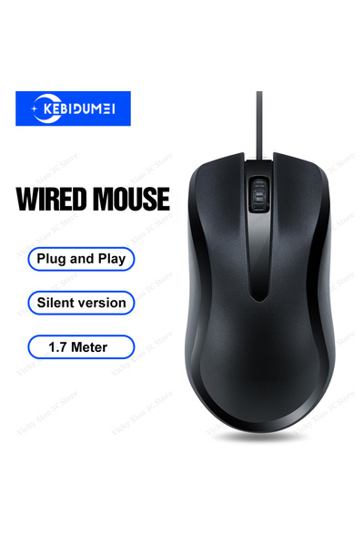 Kebidumei ماوس سلكي USB صامت الإصدار، ماوس مكتب صامت بدقة 1000 نقطة في البوصة، ماوس سلكي بصري، ماوس مريح