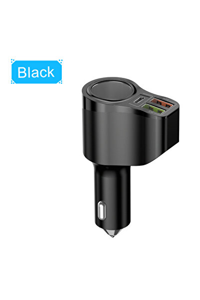 Choice شاحن سيارة WGS-D01 أسود 200 4 منافذ 2.4 أمبير USB مزدوج 36 واط PD شحن سريع شاحن هاتف سيارة سيجارة سيارة