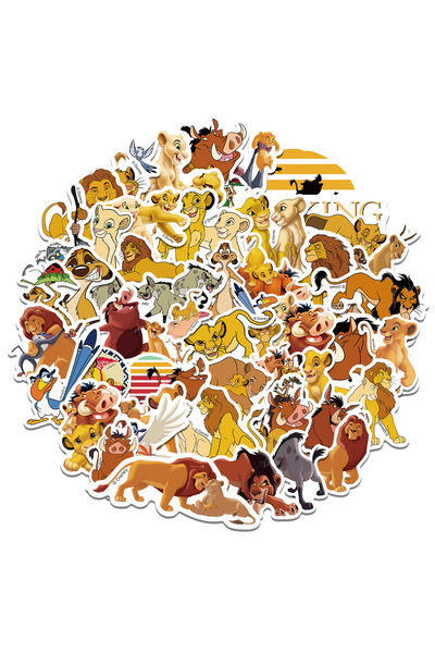 Miniso 50 قطعة من ملصقات الجرافيتي المزخرفة للمنزل بتصميم الأسد الملك الكرتون...