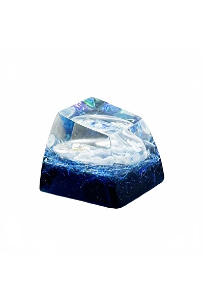 Choice لوحة مفاتيح ميكانيكية زرقاء، غطاء مفتاح راتنجي مخصص، غطاء مفتاح شفاف E...