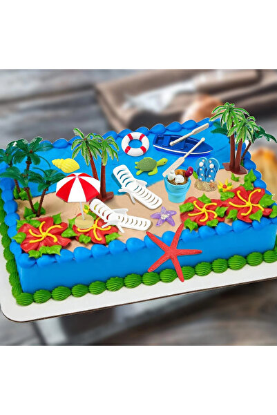 Choice 15pcs 15Pcs Summer ean Cake Toppers, Troal Hawaiian Aloha Luau Theme P...