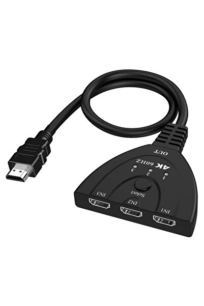 DUTRIEUX 4K 60Hz 1 قطعة مفتاح متوافق مع HDMI KVM Splitter 4K 2K 3D 3 مدخل 1 مخرج مفتاح فيديو صغير 3 منافذ