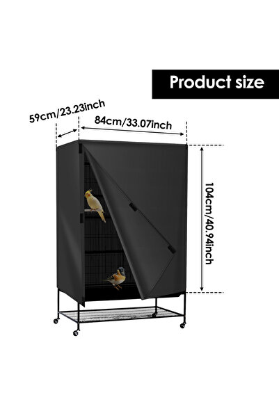 Choice Black 84x59x104 cm Bird Cage Cover Waterproof Oxford Cloth Pet Cage Cover Adjustable Birdcage Cover