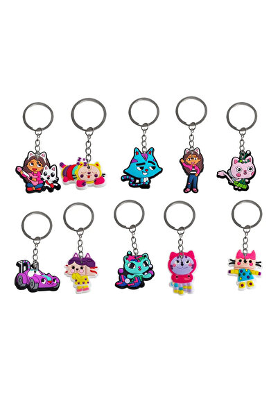 Choice 10PCS A Gabby Dollhouse Cats Keychains toy Kids Birthday Party deco Su...