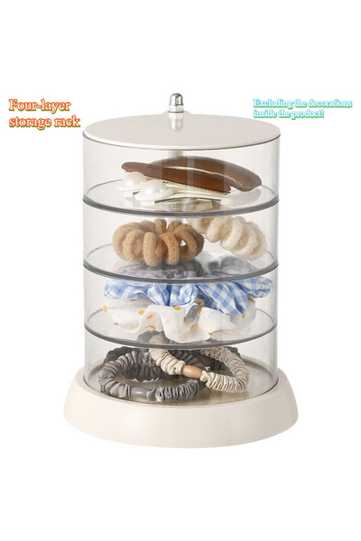 Choice 4layer-clear Princess-Themed Multi-Layer Rotating Jewelry Organizer - Transparent, Anti-Oxidation St