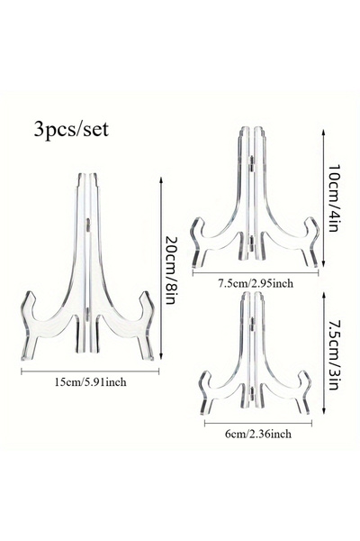 Choice 3pcs 3pcs/set, Clear Acrylic Easels Display Stands/Plate Stands for Di...