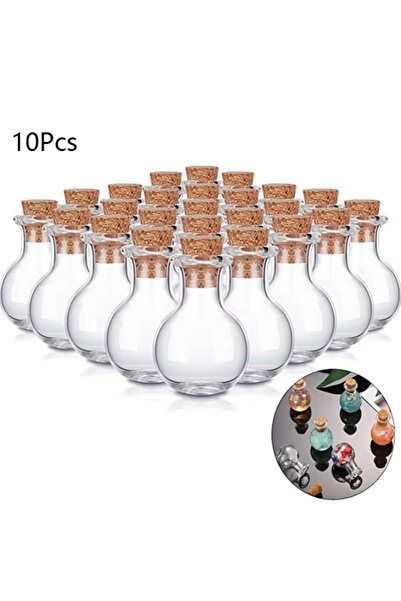 Choice 10 قطع 10 قطع زجاجات زجاجية صغيرة زجاجة جرعة مصغرة قوارير زجاجية من الفلين الصغير لحفل الزفاف