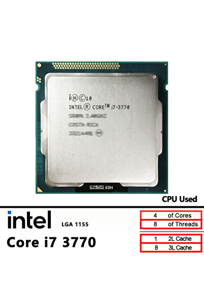 Intel Core i7-3770 Used i7 3770 3.4 GHz Quad-Core Eight-Thread CPU 8M 77W A 1155