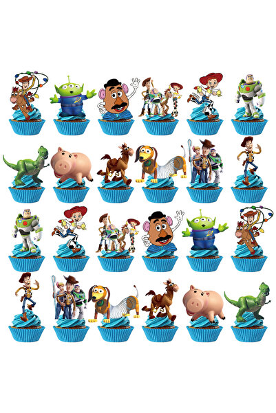 choice2 MINISO 24pcs Toy Story Cake Topper、Cupcake Toppers ，Toy Story Birthda...