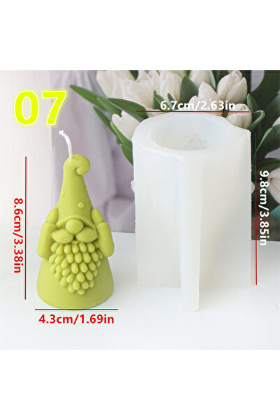 Choice5 Mould 07 Christmas Claus Candle Silicone Mold 3D Silicone Dwarf Candl...