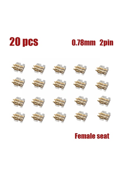 Choice 20 قطعة 0.78 مم 0.78 مم مقبس 2 سنون مقبس أنثى مزدوج السنون DIY مخصص كا...