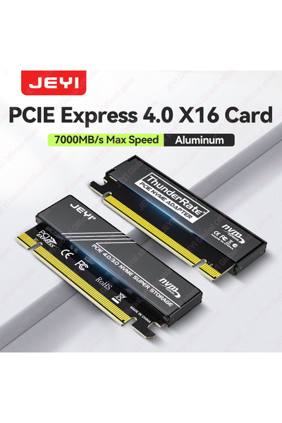 JEYI بطاقة محول MX16-Black (4TB) M.2 NVMe إلى PCIe 4.0 x16، تدعم سرعة نقل بيا...