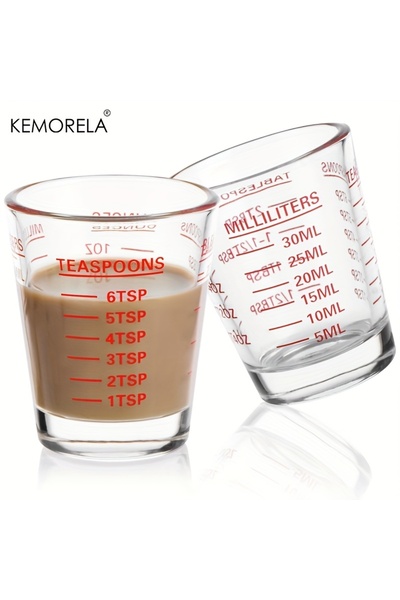 Choice 30ml Red KEMORELA Shot Glasses Measuring Cup 2PCS Espresso Shot Glasse...