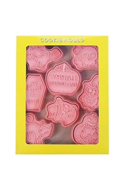 Choice مجموعة من 8 قطع من قوالب بسكويت الهالوين على شكل قرع كرتوني قابلة للضغ...