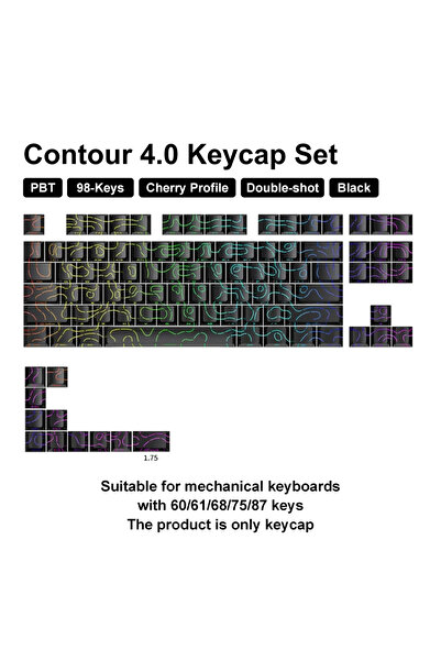 Choice مجموعة أغطية مفاتيح جديدة من Black-97keys Contour 4.0، مكونة من 98 مفت...