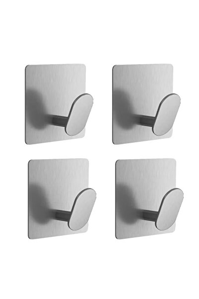 Choice Silver-4PC 304 Stainless Steel Hanger Hook，Wall Adhesive Towel Hooks H...