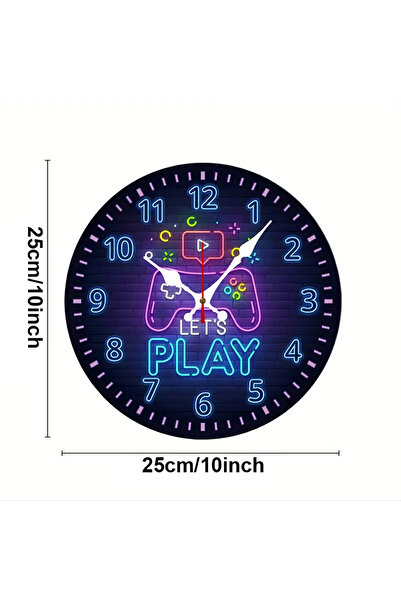 Choice 10 inch GZ-WYT09040021 Gaming Console Wooden Round Silent Hanging Wall Clock, Suitable For Living Ro