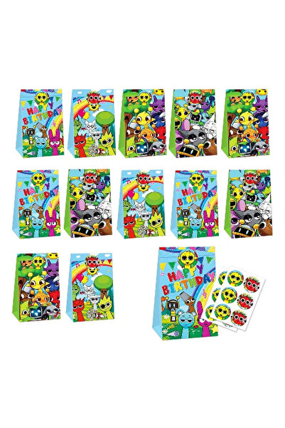 Choice 12pcs paper bags 12PCS Sprunki Paper Gift Bags with Sealing Sticker Se...