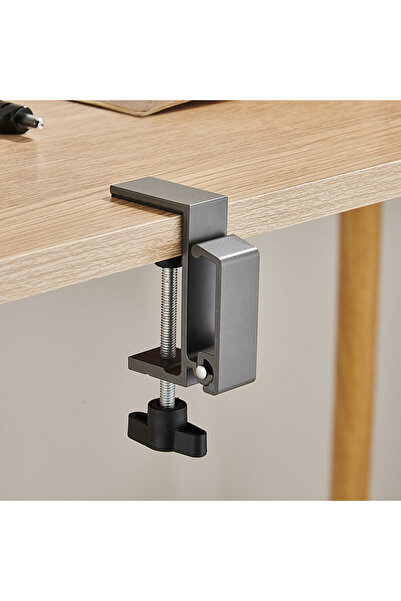 Choice 1 قطعة رمادية 1/2 قطعة خطاف حافة مكتب قابل للتعديل والطي وسماعة رأس لل...