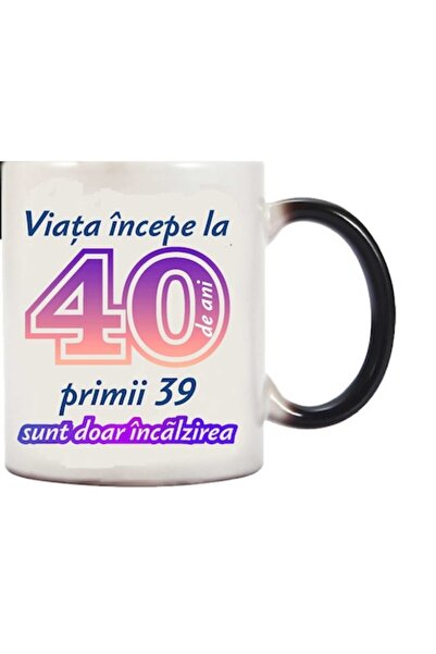 CRD PRINT Cană termosensibilă personalizată „Viața începe la” 40 de ani, CRD ...