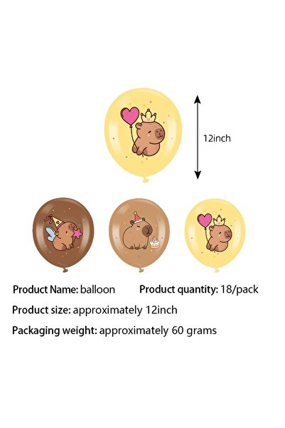 Choice 18 قطعة بالونات 10 بوصة 18 قطعة بالونات لاتكس كابيبارا لطيفة لحفلة عيد...