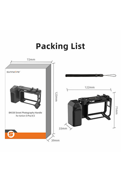 Choice List Street Hand Grip Kit For DJI Osmo Action 5 Pro/4/3 Grip Mount Qui...