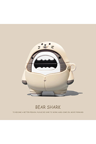 Choice حافظة سماعات AirPods 3 بتصميم سمكة قرش ثلاثية الأبعاد على شكل بسكويت الشوكولاتة والخبز لأجهزة AirPods 1 2 3 4 Pro بتصميم كرتوني لطيف