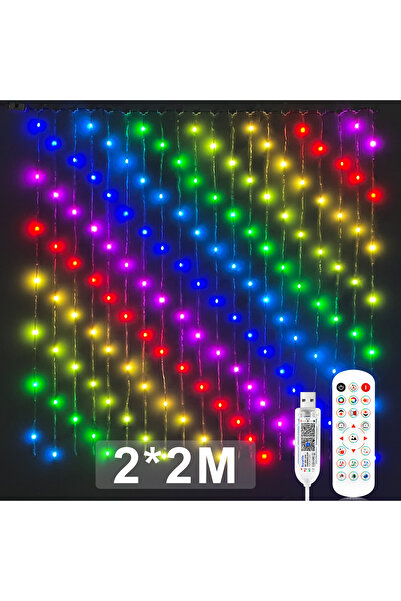 Choice ستارة أضواء LED RGB الذكية بتقنية البلوتوث 2MX2M مع إمكانية التحكم عبر تطبيق USB وسلسلة خرافية بألوان الأحلام قابلة للبرمجة F