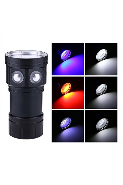 Choice مصباح يدوي أسود IPX8 18000 لومن 500 متر مقاوم للماء تحت الماء للتخييم في الهواء الطلق