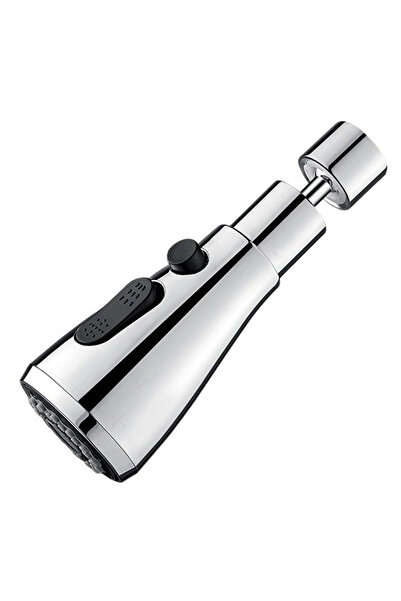 Choice1 وصلة تمديد صنبور فضية عالمية تدور 360 درجة، مقاومة للرذاذ، مزودة بثلا...