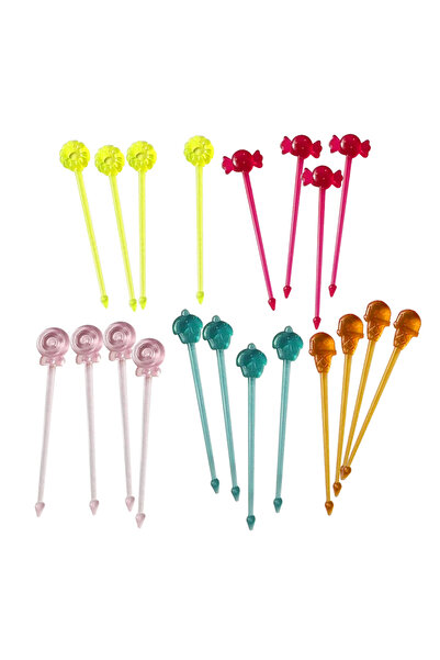 Choice one size 20-Pack Christmas Candy Fruit Fork Food Grade Plastic Cartoon Kids Cake Fruit Toothpick Ben