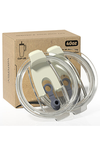 Choice 40oz white WATERSY 2Pcs 40oz Flip Straw Lid Replacement, Spill Proof L...
