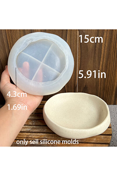Choice1 قوالب صينية دائرية كبيرة من الراتنج قالب سيليكون حاوية شمعة DIY قوالب...