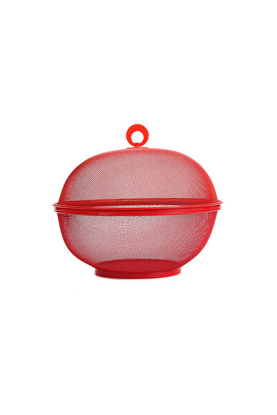 Choice Red Mesh Fruit Basket With Lid Prevent Fly Kitchen Basket Vegetables F...