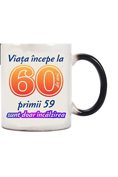 CRD PRINT Cană termocromică personalizată „Viața începe la 60 de ani” - CRD P...