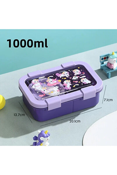 Choice صندوق بينتو محمول من الكرتون بسعة 1000/1350 مل من أرجواني PP مع وعاء ح...