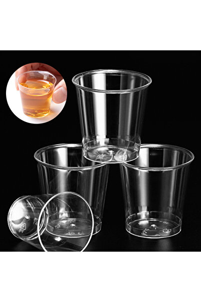 Choice 50 قطعة من أكواب الجيلي البلاستيكية الصغيرة الشفافة للاستخدام مرة واحدة لحفلات أعياد الميلاد والمطبخ