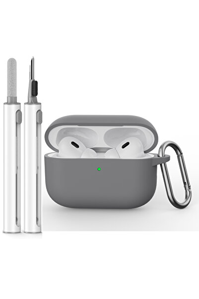 Choice غطاء حافظة متقدم من الرماد لسماعات AirPods Pro 3 مع مجموعة تنظيف، جراب...
