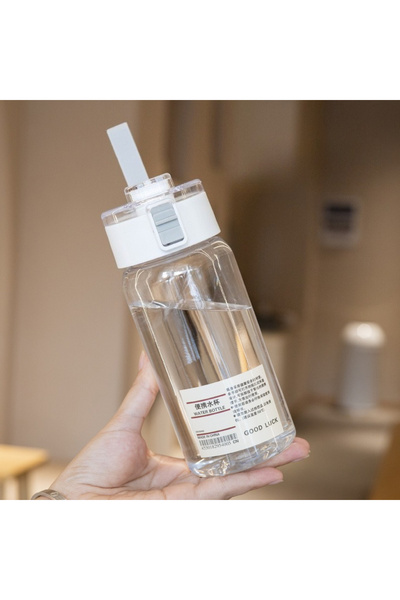 Choice زجاجة مياه بلاستيكية محمولة سعة 550 مل بيضاء اللون للرياضة واللياقة ال...