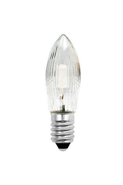 Choice 1 قطعة - مصابيح LED بيضاء دافئة E10 ذات إضاءة دافئة زجاجية وشموع مدببة...