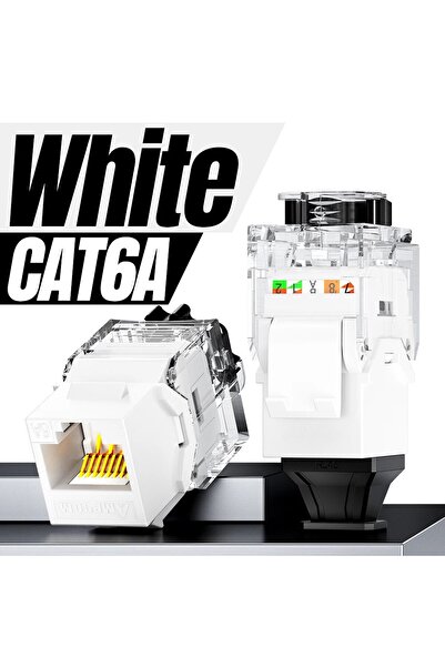Choice CAT6A White 1pc AMPCOM Network RJ45 Keystone Jack CAT6A CAT6 Zip-Tie F...