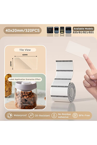 Choice1 طابعة Trans 4020 Niimbot B1 المحمولة الصغيرة ذات الملصقات الشفافة 30-...